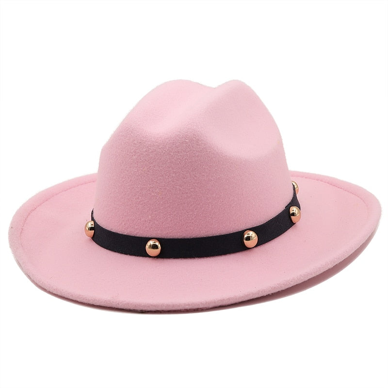 YAHARA Fedora Hat in Pink