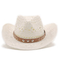 ARPAD Men's Straw Cowboy Hat in White