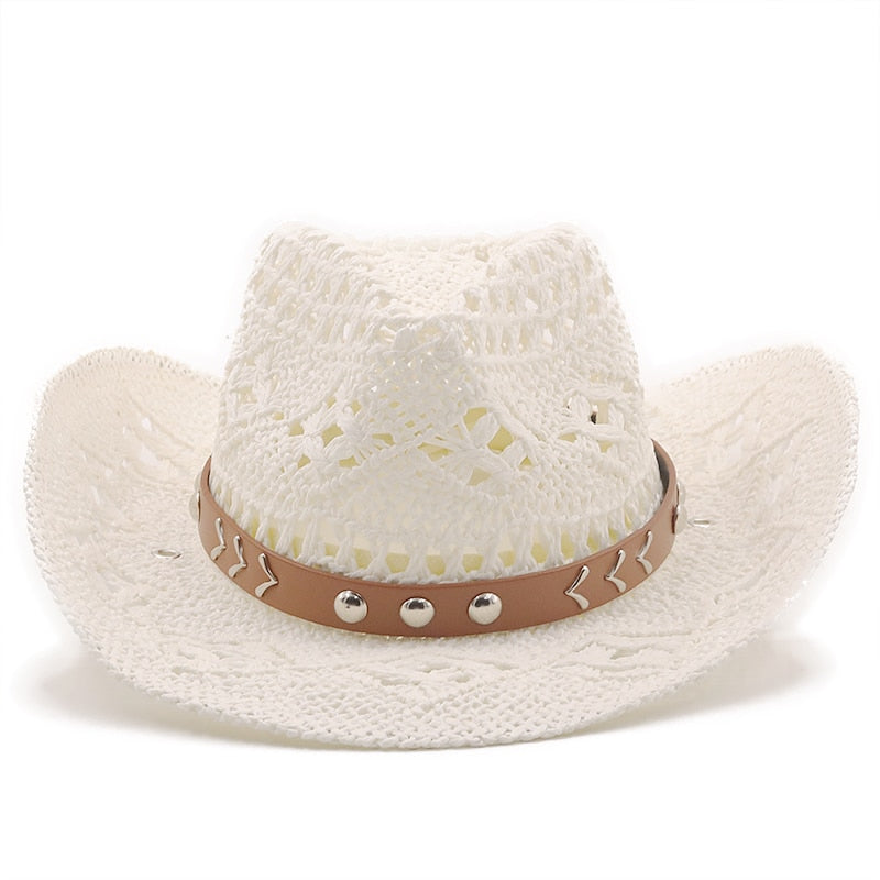 ARPAD Men's Straw Cowboy Hat in White