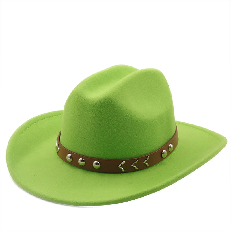 MAGNUS Men's Felt Cowboy Hat in Light Green
