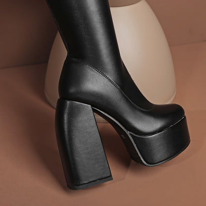DAENE Knee-High Platform Heel Boots