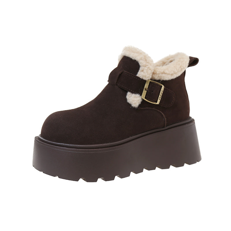 Artemis Shearling Platform Boots in Espresso Brown