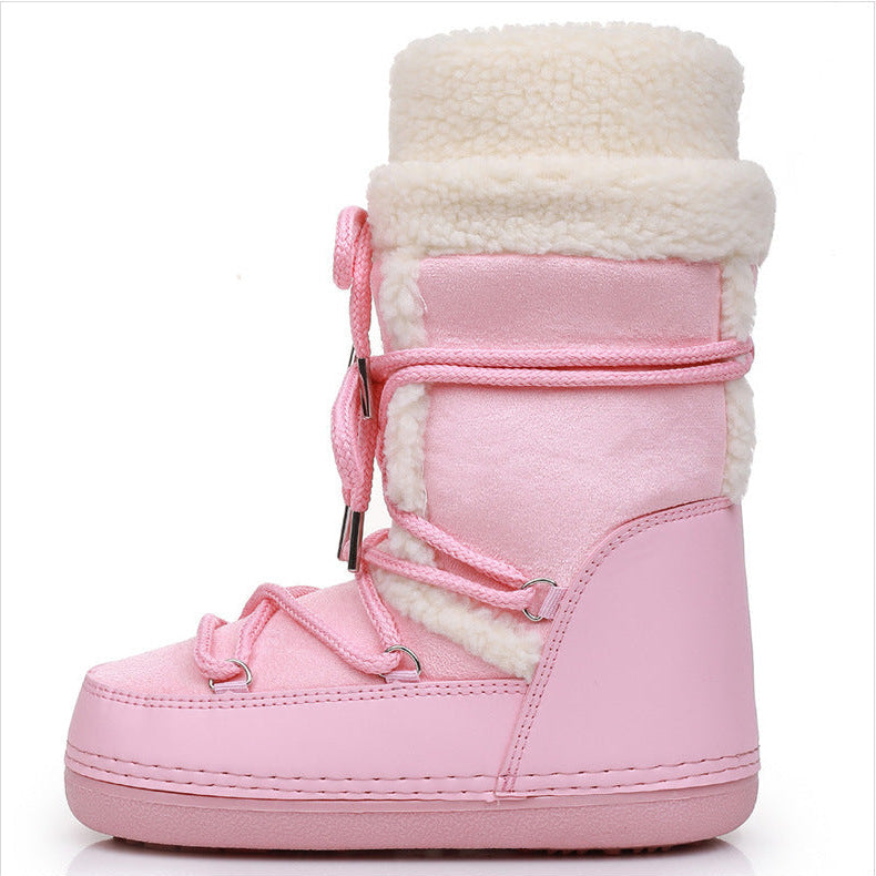 Aurora Cozy Luxe Winter Boots in Blush Pink