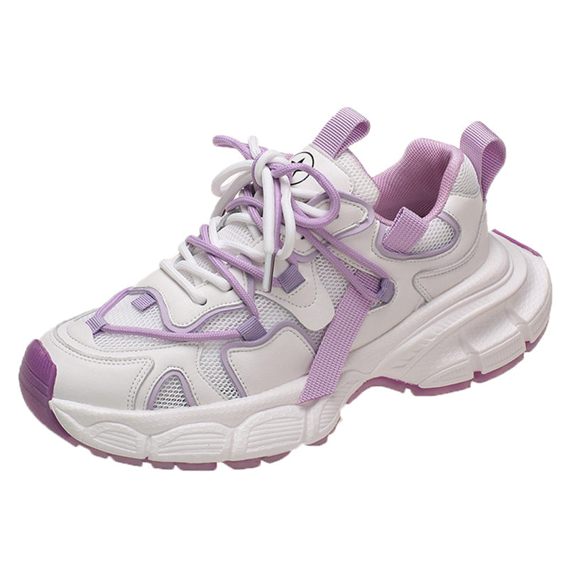 LISAZL Chunky Sneakers in White/Purple