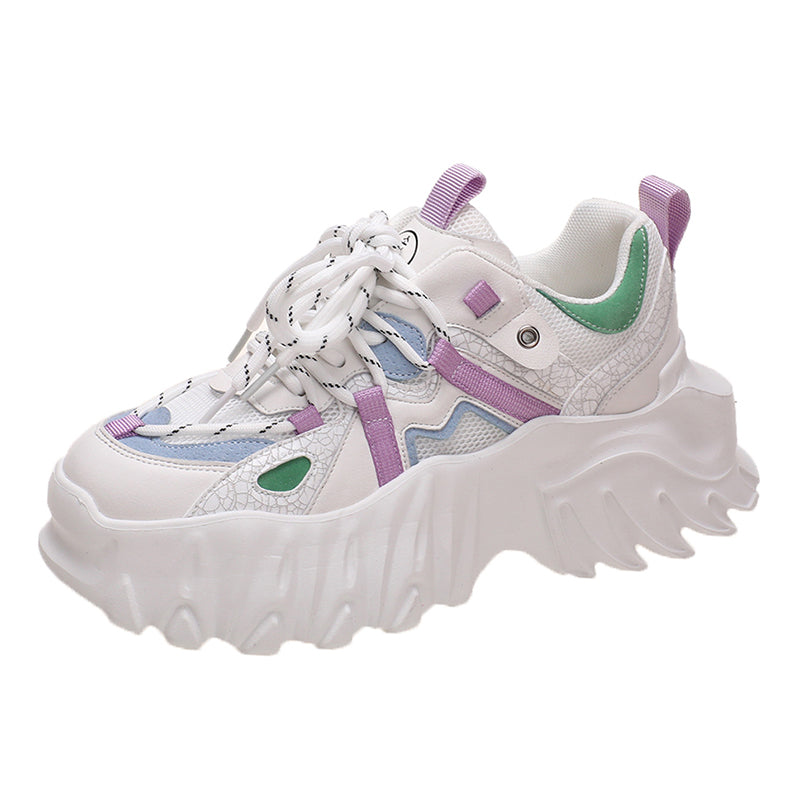 LURA Chunky Sneakers in White/Purple