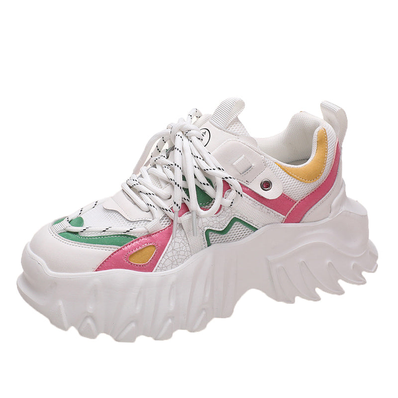 LURA Chunky Sneakers in White/Pink