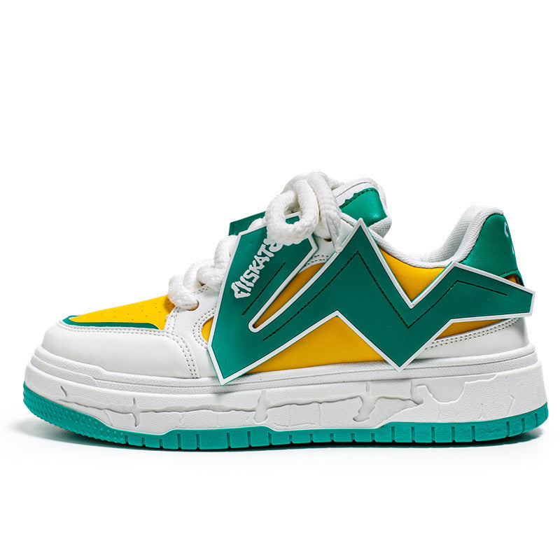DELILAH Chunky Sneakers in White/Green