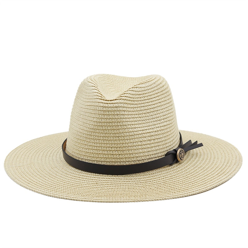 PTOLEMY Men's Straw Panama Hat in Beige