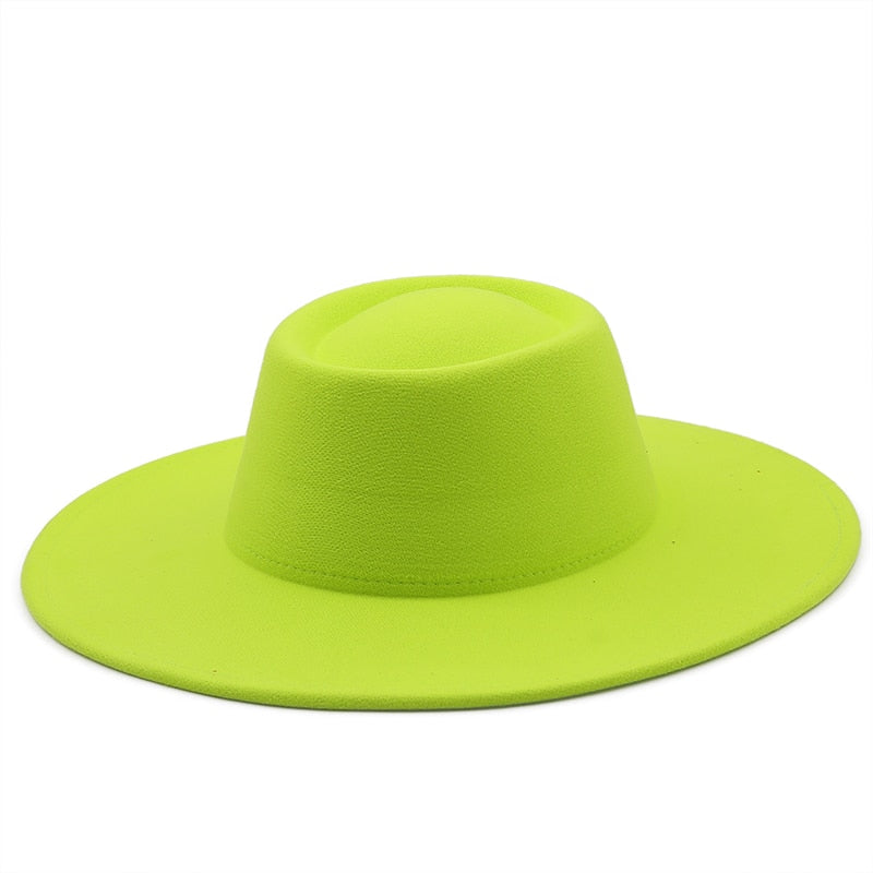 FAYE Fedora Hat in Neon Green