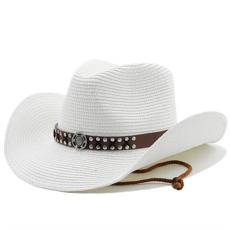 JAIME Men's Straw Cowboy Hat in White