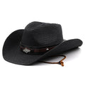 UMBERTO Men's Straw Cowboy Hat in Black