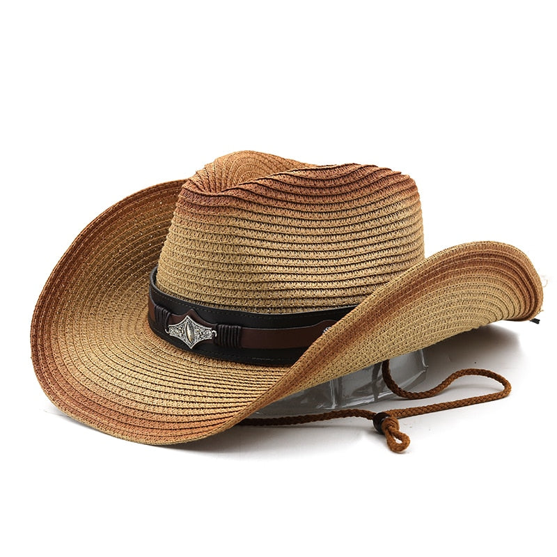 STEFAN Men's Straw Cowboy Hat