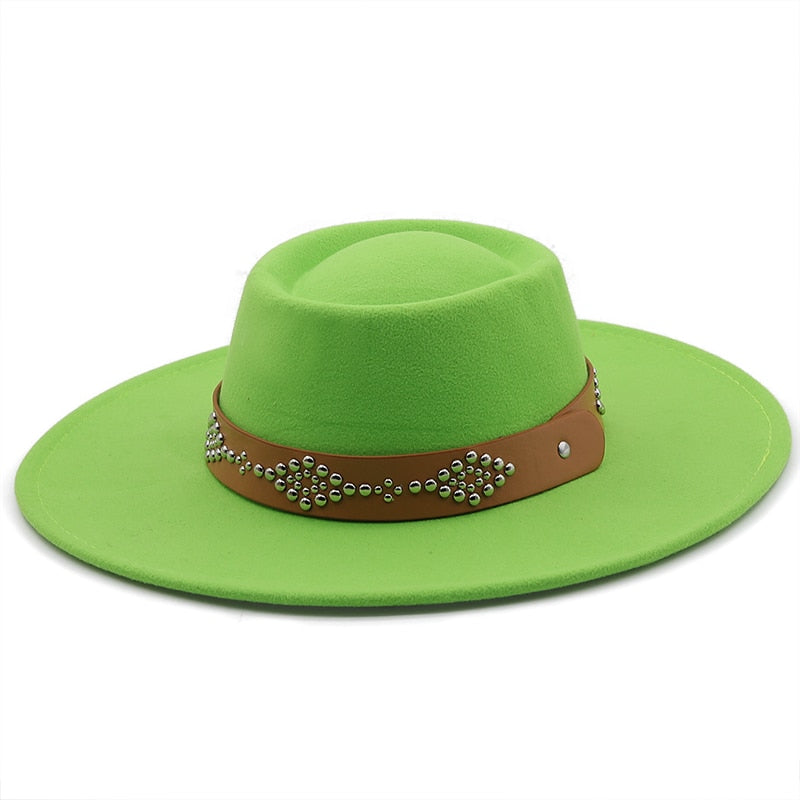 IZARIA Fedora Hat in Light Green