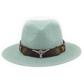 SELEUCUS Men's Straw Panama Hat in Mint Green