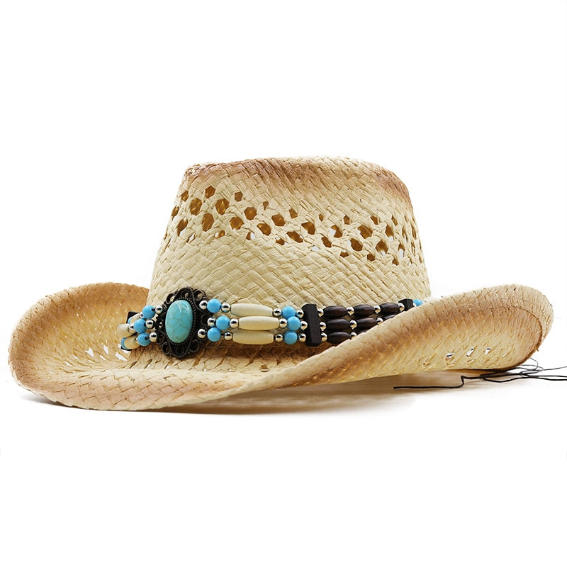 ROVANA Cowboy Hat in Beige/Khaki