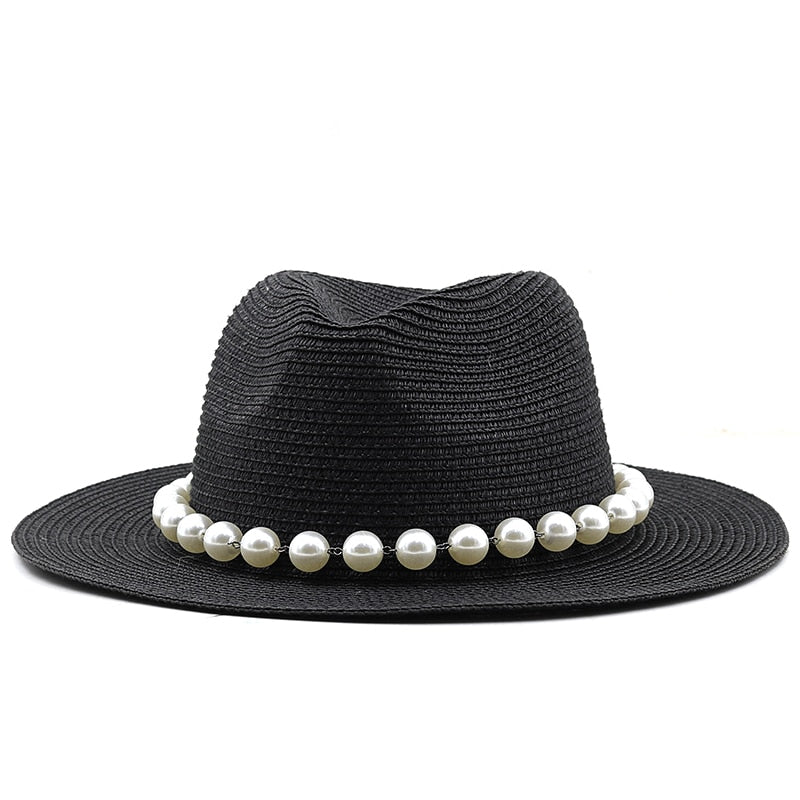 ROSHINE Panama Hat in Black
