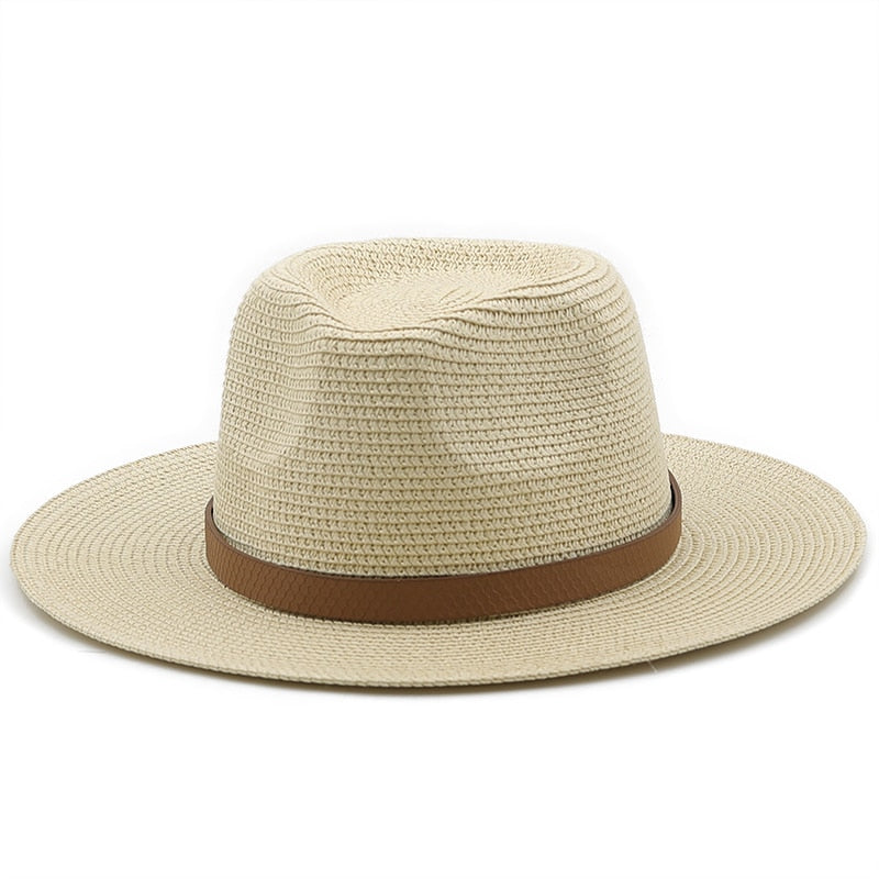 MENELAUS Men's Straw Panama Hat in Beige
