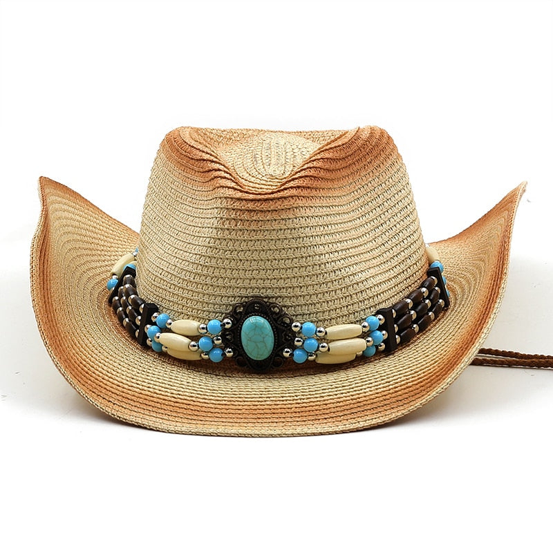 ABIGAIL Cowboy Hat in Beige/Caramel