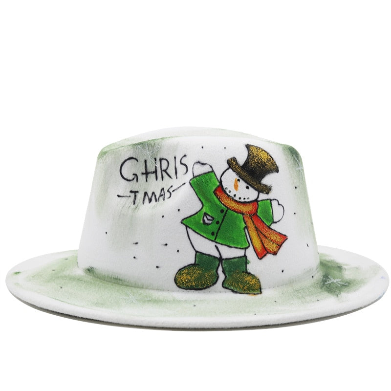 HARLEY Fedora Hat in White/Green