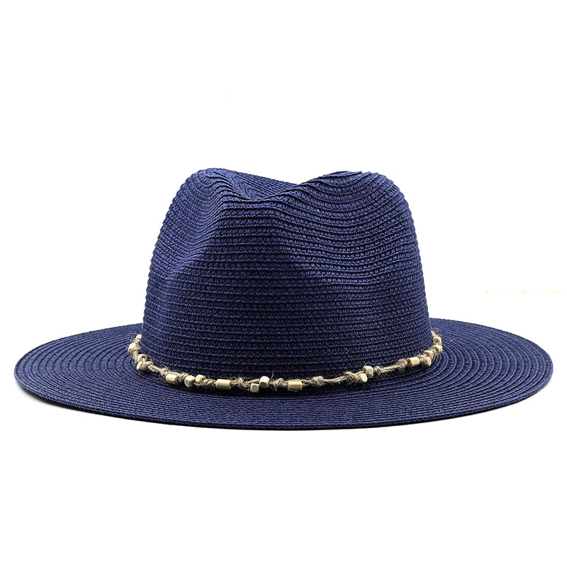 CABELLO Panama Hat in Navy Blue
