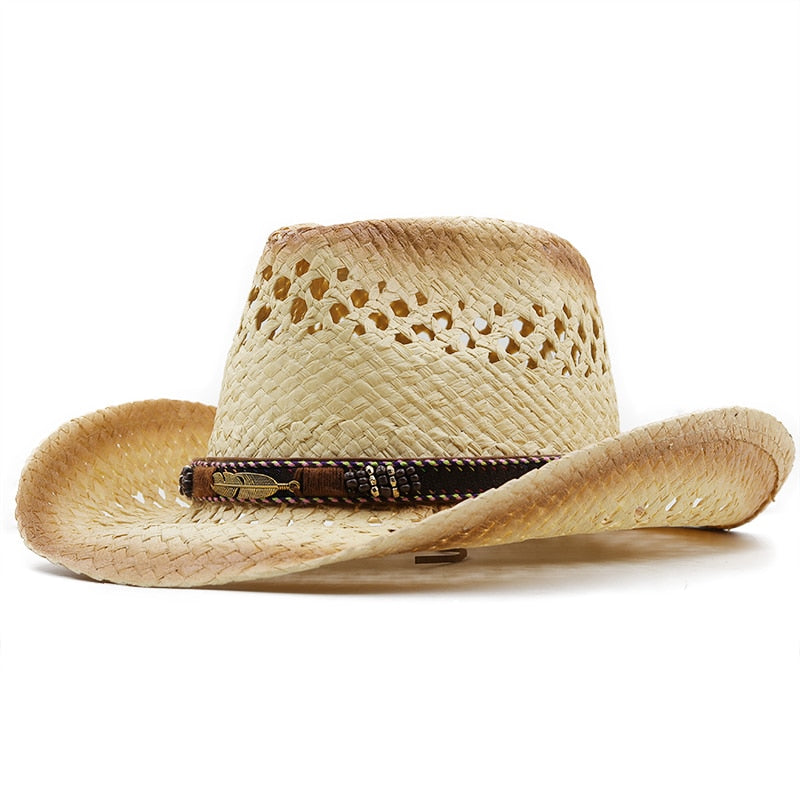 ALEXANDER Men's Straw Cowboy Hat in Beige/Khaki