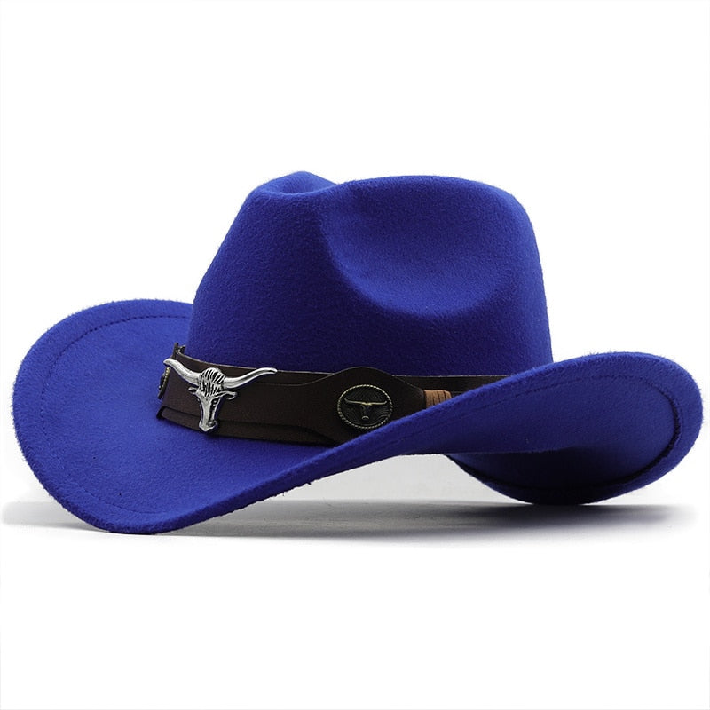 ATHELSTAN Men's Felt Cowboy Hat in Blue