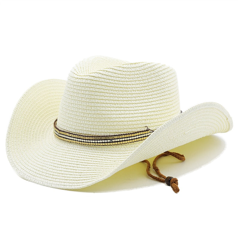 PEDRO Men's Straw Cowboy Hat in Off-White