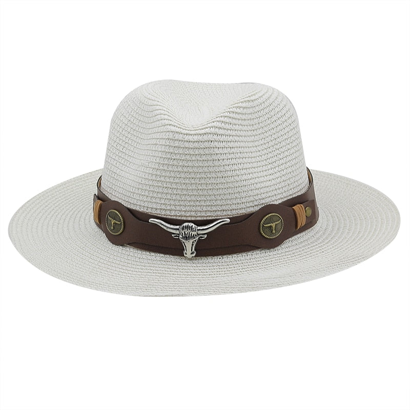 SELEUCUS Men's Straw Panama Hat in White