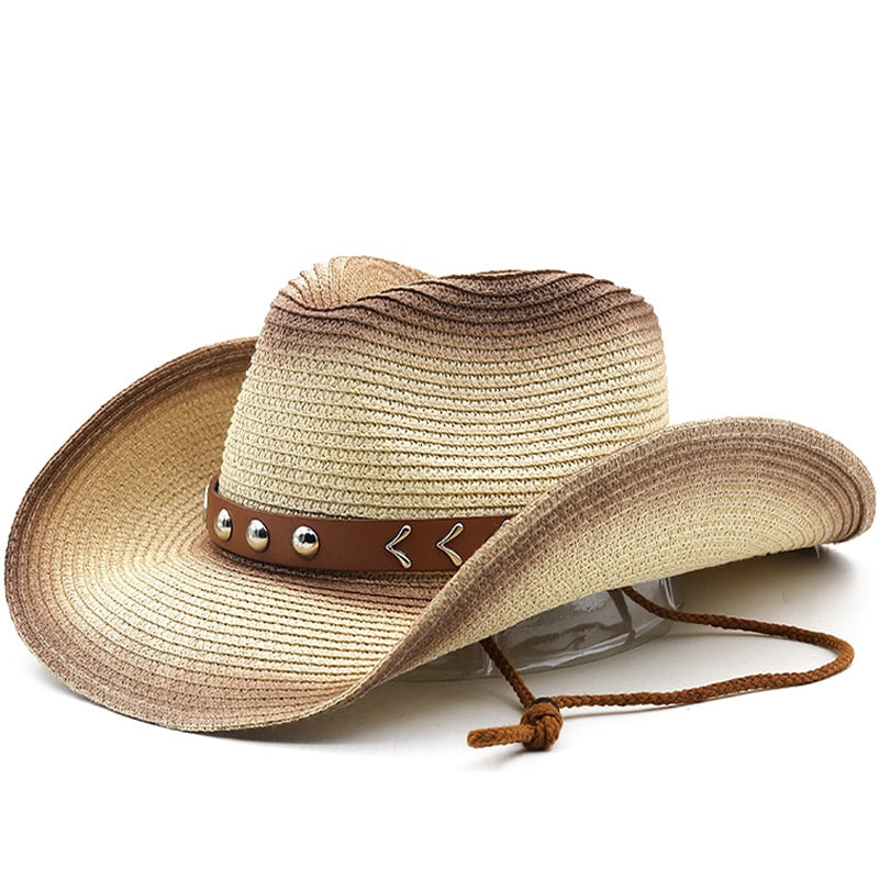 ARDASHIR Men's Straw Cowboy Hat