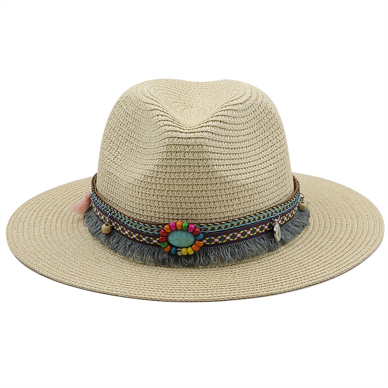 LEONA Panama Hat in Beige