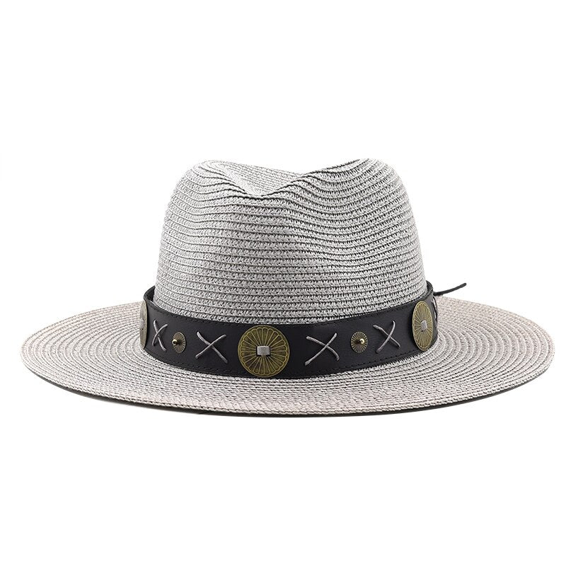 ODYSSEUS Men's Straw Panama Hat in Gray