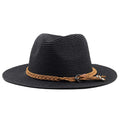 AMENHOTEP Men's Straw Panama Hat in Black
