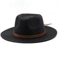 MENELAUS Men's Straw Panama Hat in Black