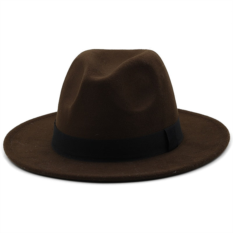 GUSTAV Men's Felt Fedora Hat in Brown