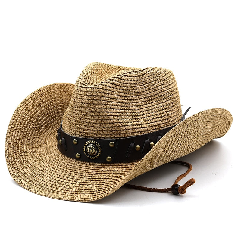 KNUT Men's Straw Cowboy Hat in Light Brown