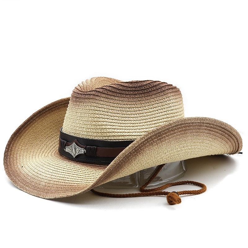STEFAN Men's Straw Cowboy Hat