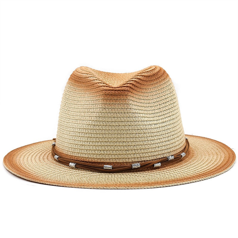 TEVY Fedora Hat in Beige/Caramel