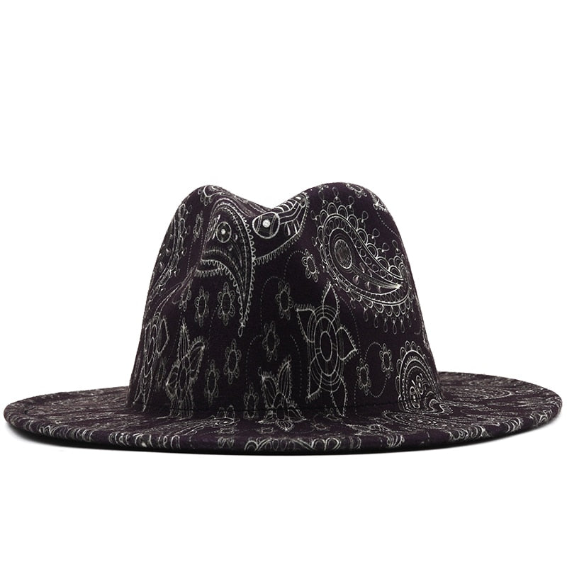 EASTYN Fedora Hat in Wine Red/Black