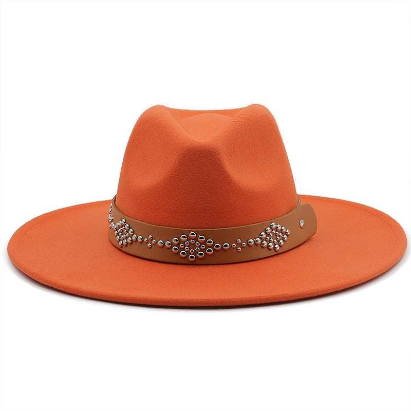 RICHARD Men's Felt Fedora Hat in Orange