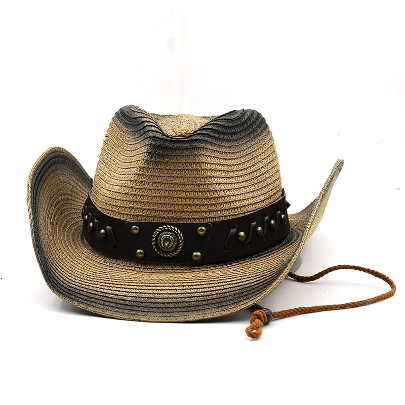IVAR Men's Straw Cowboy Hat
