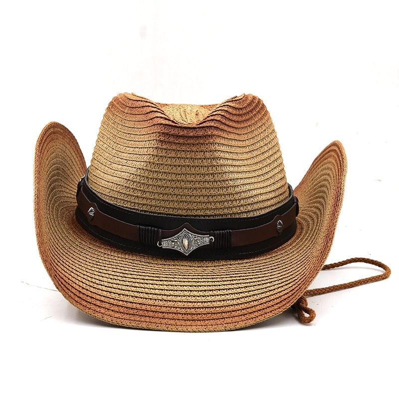STEFAN Men's Straw Cowboy Hat