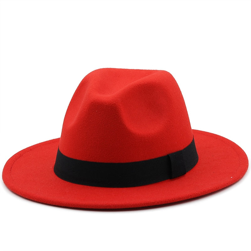 GUSTAV Men's Felt Fedora Hat in Red