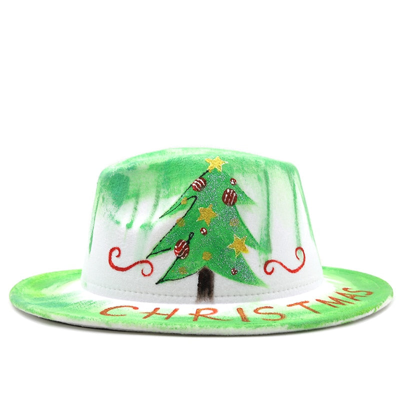 HARLEY Fedora Hat in Green/White