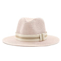 XERXES Men's Straw Fedora Hat in Pink