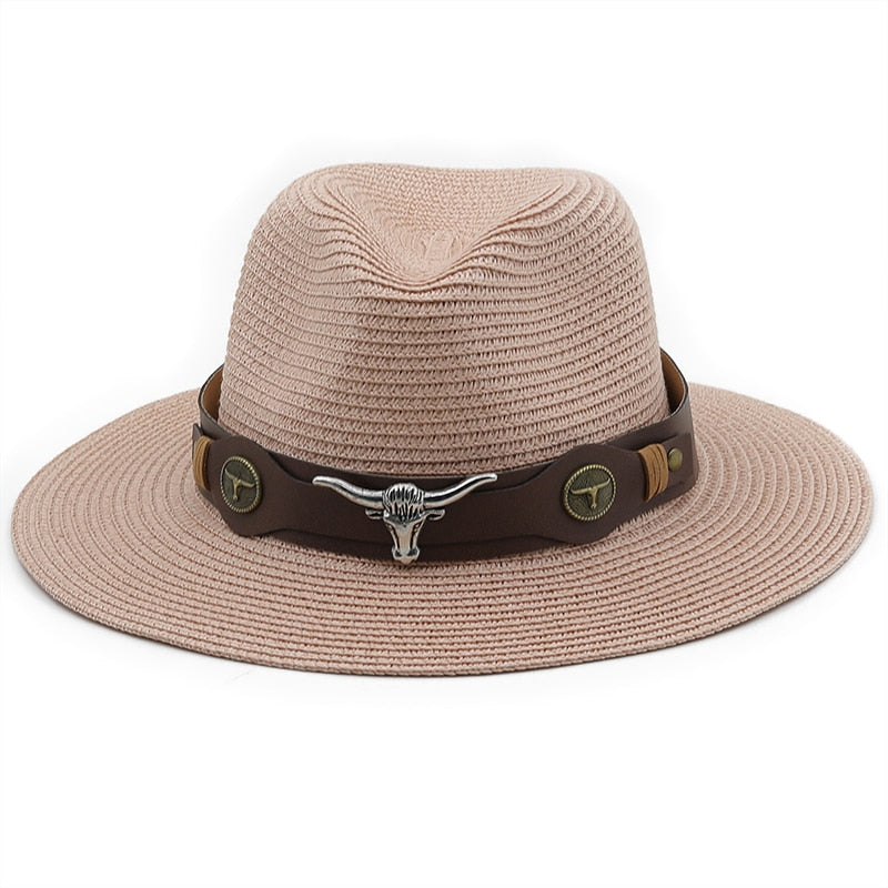 SELEUCUS Men's Straw Panama Hat in Light Brown