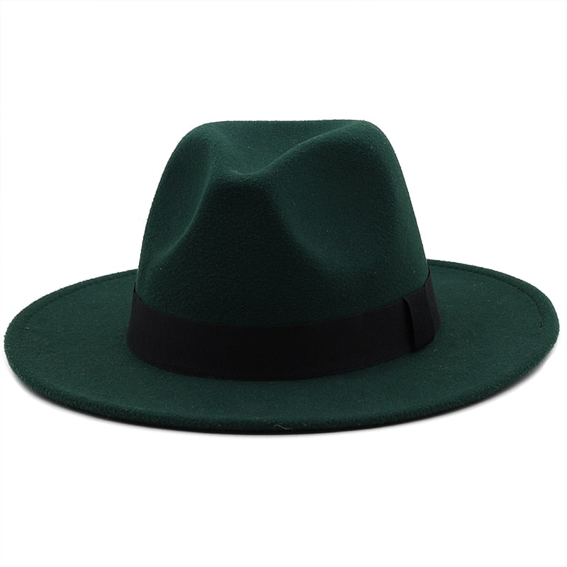 GUSTAV Men's Felt Fedora Hat in Dark Green