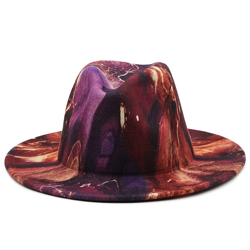 GRACELY Fedora Hat in Brown/Purple