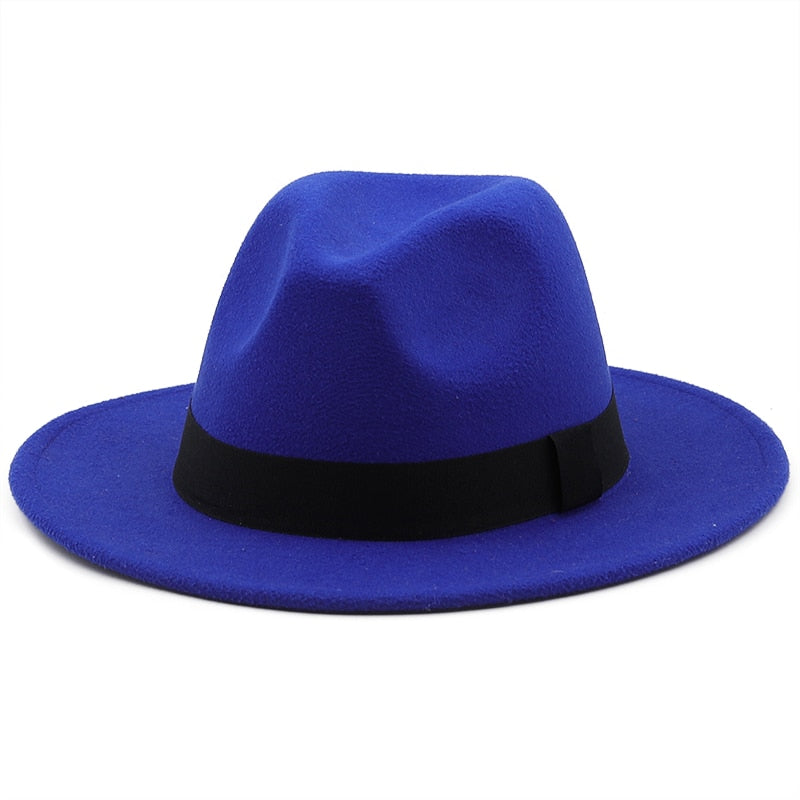 GUSTAV Men's Felt Fedora Hat in Blue