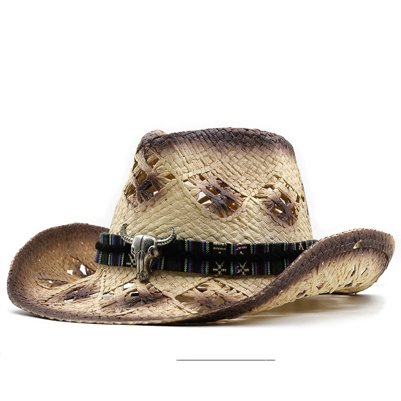 VIENNA Cowboy Hat in Beige/Brown