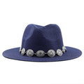 HATTIE Fedora Hat in Navy Blue